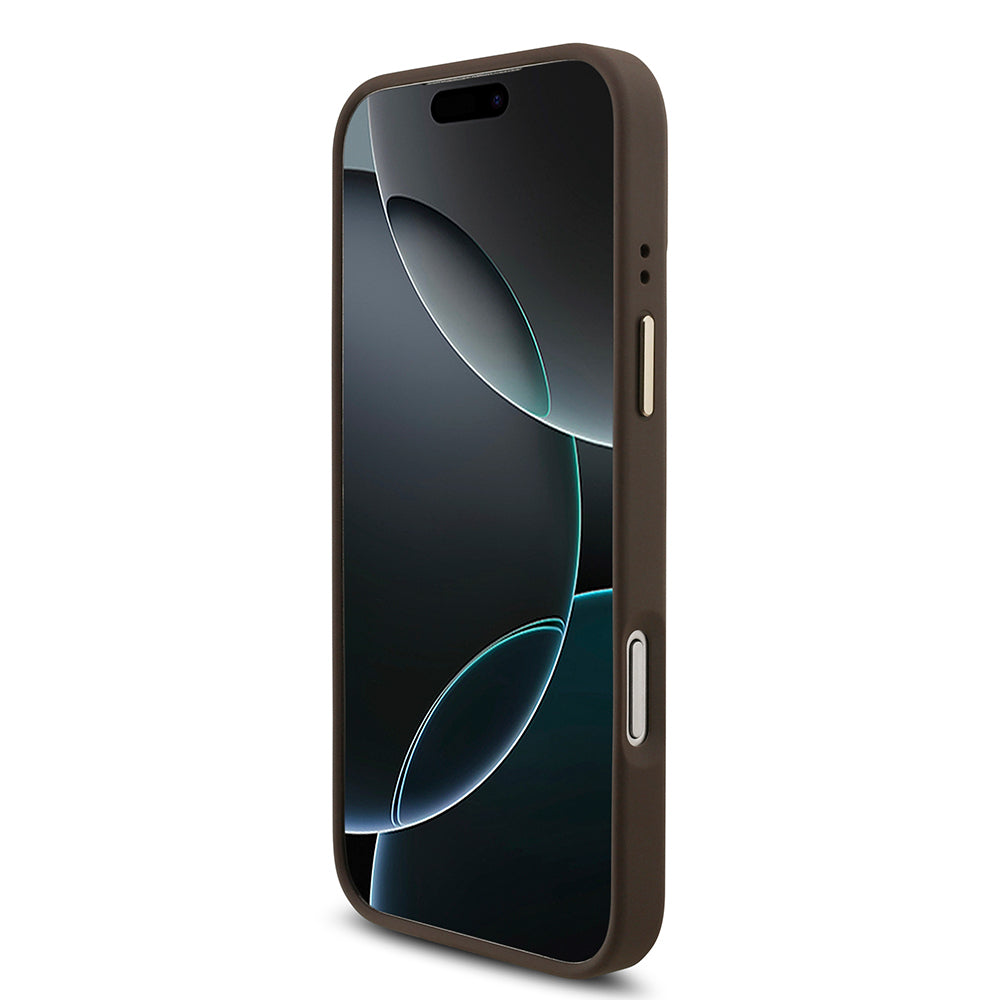 Apple iPhone 17 Pro Max Kılıf Guess Orjinal Lisanslı 4G Büyük Metal Logolu Kalın Askılı Kapak Pembe