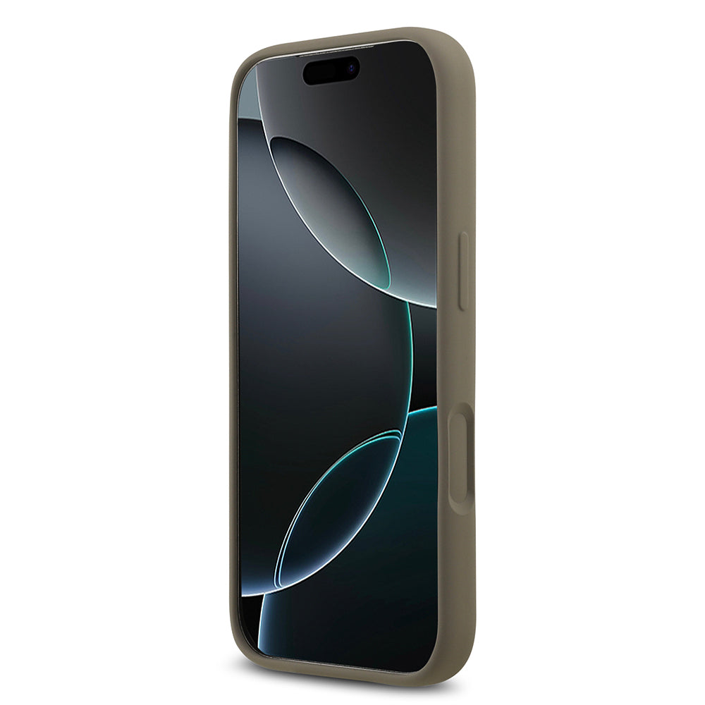 Apple iPhone 17 Pro Max Kılıf Guess Orjinal Lisanslı Grained Yazı Logolu Kapak Pembe