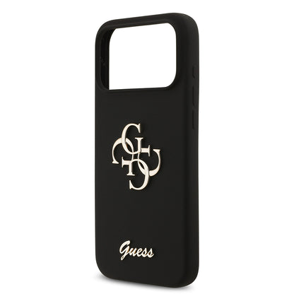 Apple iPhone 17 Pro Max Kılıf Guess Orjinal Lisanslı Grained Yazı Logolu Kapak Yeşil