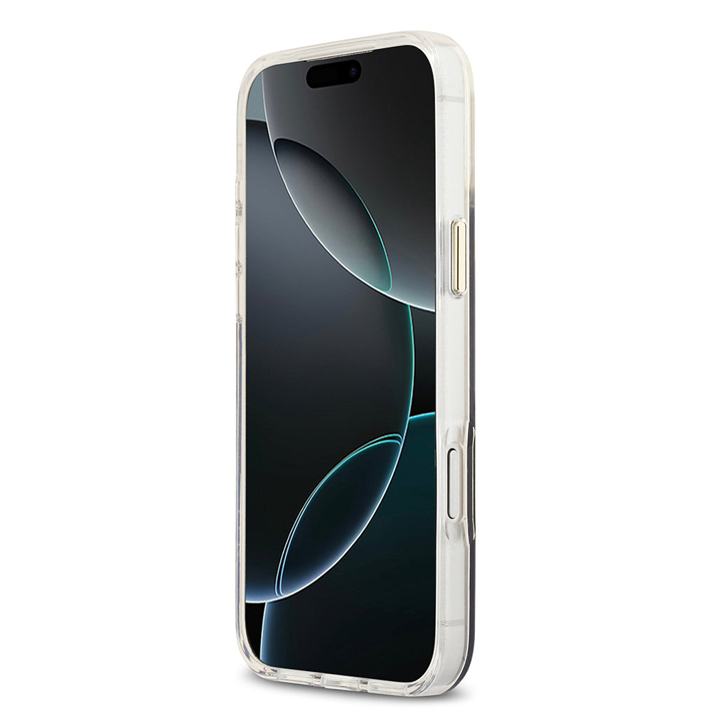 Apple iPhone 17 Pro Max Kılıf Guess Orjinal Lisanslı M-safe Şarj Özellikli 4G Desenli Simli Silikon Kapak Mor