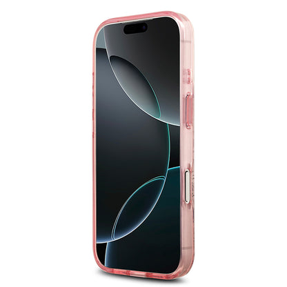 Apple iPhone 17 Pro Max Kılıf Guess Orjinal Lisanslı M-safe Şarj Özellikli Flower Tonal Circle Kapak Pembe