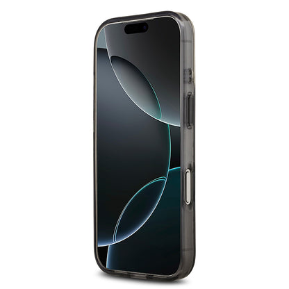 Apple iPhone 17 Pro Max Kılıf Guess Orjinal Lisanslı M-safe Şarj Özellikli IML Peony ve 4G Desenli Klasik Logolu Kapak Pembe