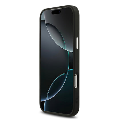 Apple iPhone 17 Pro Max Kılıf Guess Orjinal Lisanslı M-safe Şarj Özellikli Metal Kamera Çerçeveli Üçgen Logolu Glitter Kapak Gold