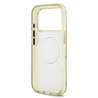 Apple iPhone 17 Pro Max Kılıf Guess Orjinal Lisanslı M-safe Şarj Özellikli Simli Çiçek Desenli Metal Kamera Çerçeveli Üçgen Logolu Kapak Siyah