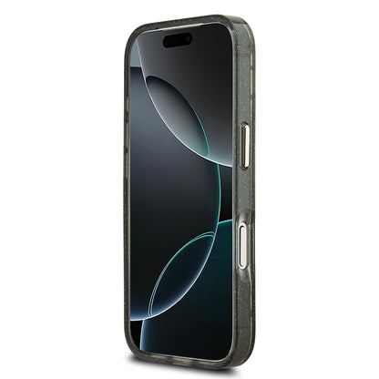 Apple iPhone 17 Pro Max Kılıf Guess Orjinal Lisanslı M-safe Şarj Özellikli Simli Çiçek Desenli Metal Kamera Çerçeveli Üçgen Logolu Kapak Yeşil