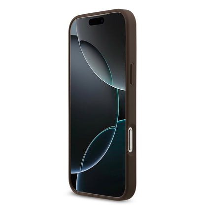 Apple iPhone 17 Pro Max Kılıf Guess Orjinal Lisanslı M-safe Şarj Özellikli Yazı Logolu Circle Classic Kapak Siyah