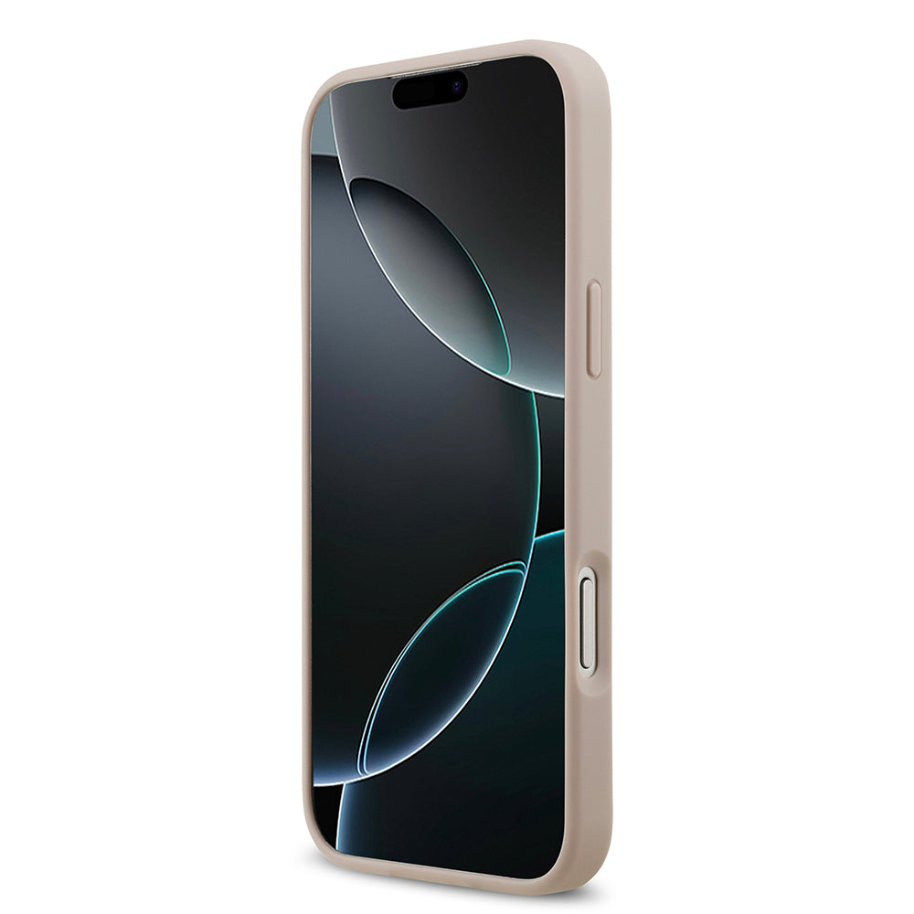 Apple iPhone 17 Pro Max Kılıf Guess Orjinal Lisanslı M-safe Şarj Özellikli Yazı Logolu Circle Classic Kapak Siyah