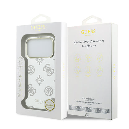 Apple iPhone 17 Pro Max Kılıf Guess Orjinal Lisanslı Metal Kamera Çerçeveli Simli Aynalı Kapak Gümüş