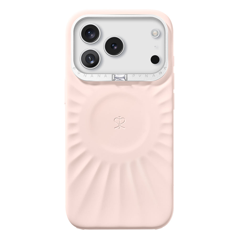 Apple iPhone 17 Pro Max Kılıf Kabartma Tasarımlı Metal Kamera Çerçeveli Pynana Starlight Serisi Kapak