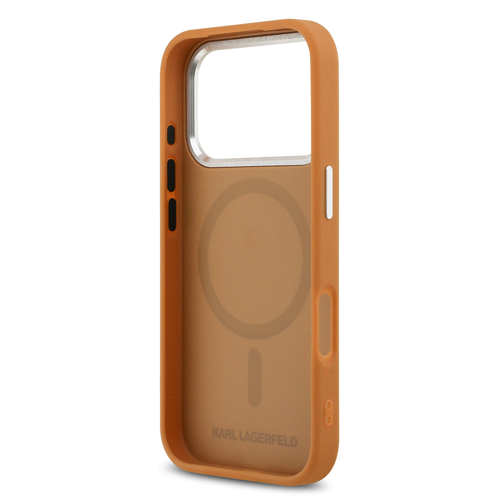 Apple iPhone 17 Pro Max Kılıf Karl Lagerfeld Orjinal Lisanslı M-safe Şarj Özellikli Metal Kamera ve Buton Tasarımlı Paris RSG PU Deri Kapak Siyah