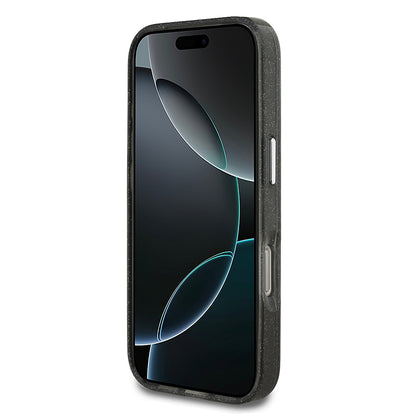 Apple iPhone 17 Pro Max Kılıf Karl Lagerfeld Orjinal Lisanslı Parlayan Simli Karl & Choupette Heads Kapak Pembe