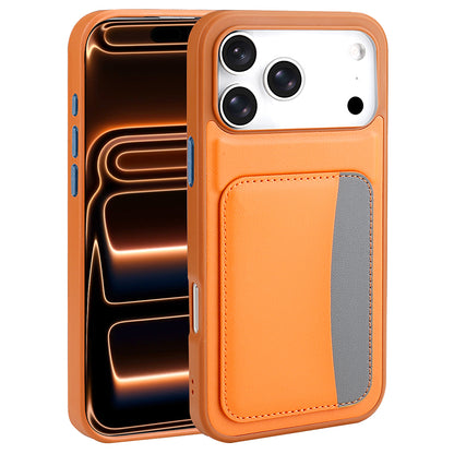 Apple iPhone 17 Pro Max Kılıf Kartlıklı Zore X-Kart Silikon Kapak Kahverengi