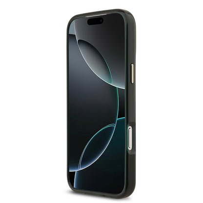 Apple iPhone 17 Pro Max Kılıf Lacoste Orjinal Lisanslı M-safe Şarj Özellikli Gold Timsah Logolu Buzlu Kapak Siyah