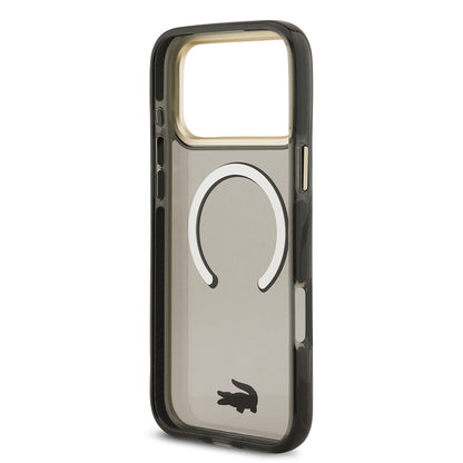 Apple iPhone 17 Pro Max Kılıf Lacoste Orjinal Lisanslı M-safe Şarj Özellikli Gold Timsah Logolu Buzlu Kapak Yeşil