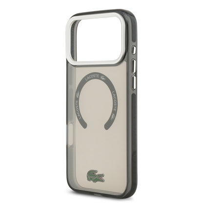 Apple iPhone 17 Pro Max Kılıf Lacoste Orjinal Lisanslı M-safe Şarj Özellikli İkonik Timsah Logolu Buzlu Kapak Yeşil