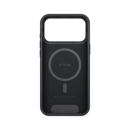 Apple iPhone 17 Pro Max Kılıf M-safe Şarj Özellikli 1500D Aramid Fiber Pitaka Military-Grade Classic Serisi Black-Grey Twill Kapak Siyah-Gri