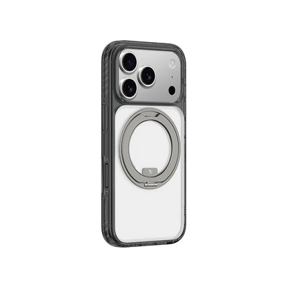 Apple iPhone 17 Pro Max Kılıf M-Safe Şarj Özellikli Airbag Tasarımlı Standlı AmazingThing Titan Pro MagSpin Kapak Mavi