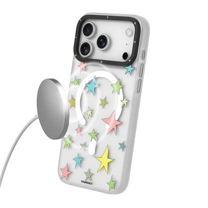 Apple iPhone 17 Pro Max Kılıf M-Safe Şarj Özellikli Airbagli Çift Katmanlı Youngkit Sweathart Serisi Kapak Kırmızı