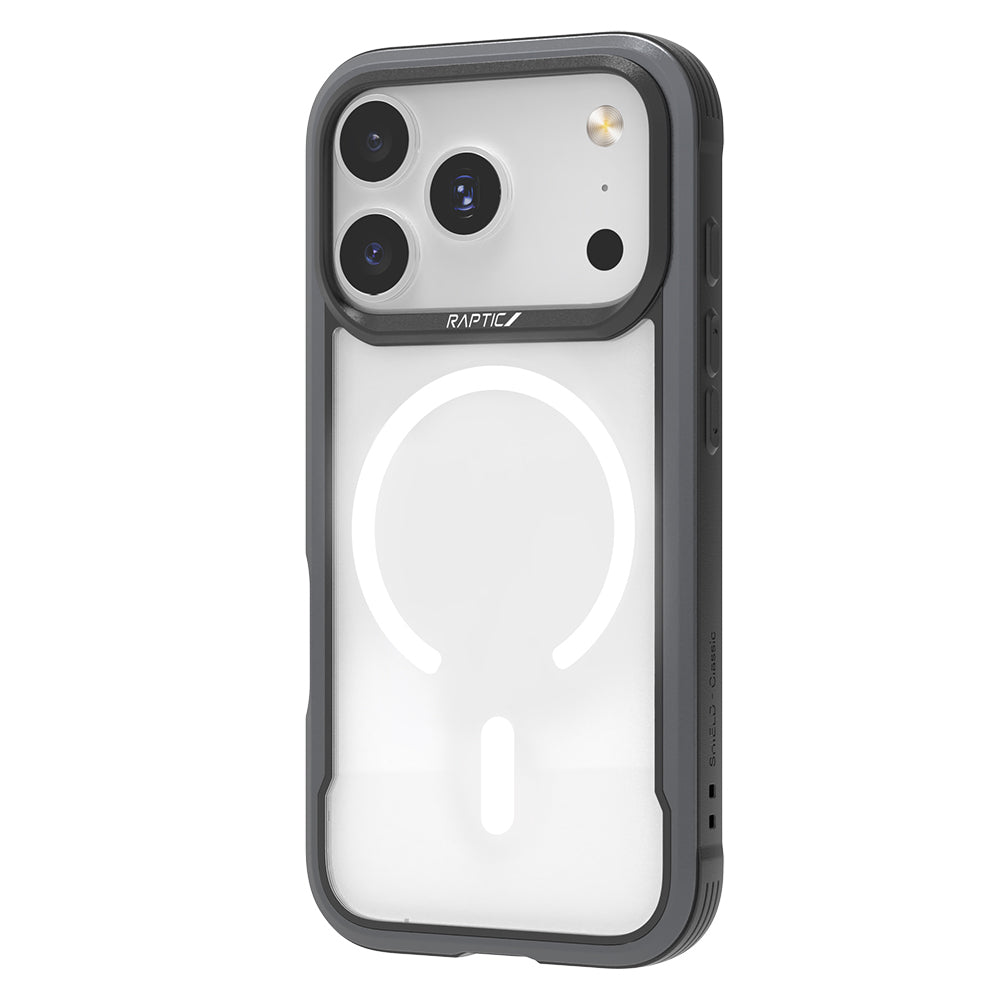 Apple iPhone 17 Pro Max Kılıf M-safe Şarj Özellikli Airbagli Raptic Shield Serisi Şeffaf Arka Yüzey Kapak Siyah