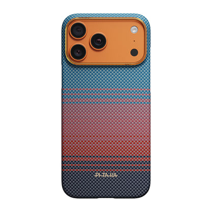Apple iPhone 17 Pro Max Kılıf M-safe Şarj Özellikli Aramid Fiber Pitaka Sunset 2.0 California Dream Serisi Kapak