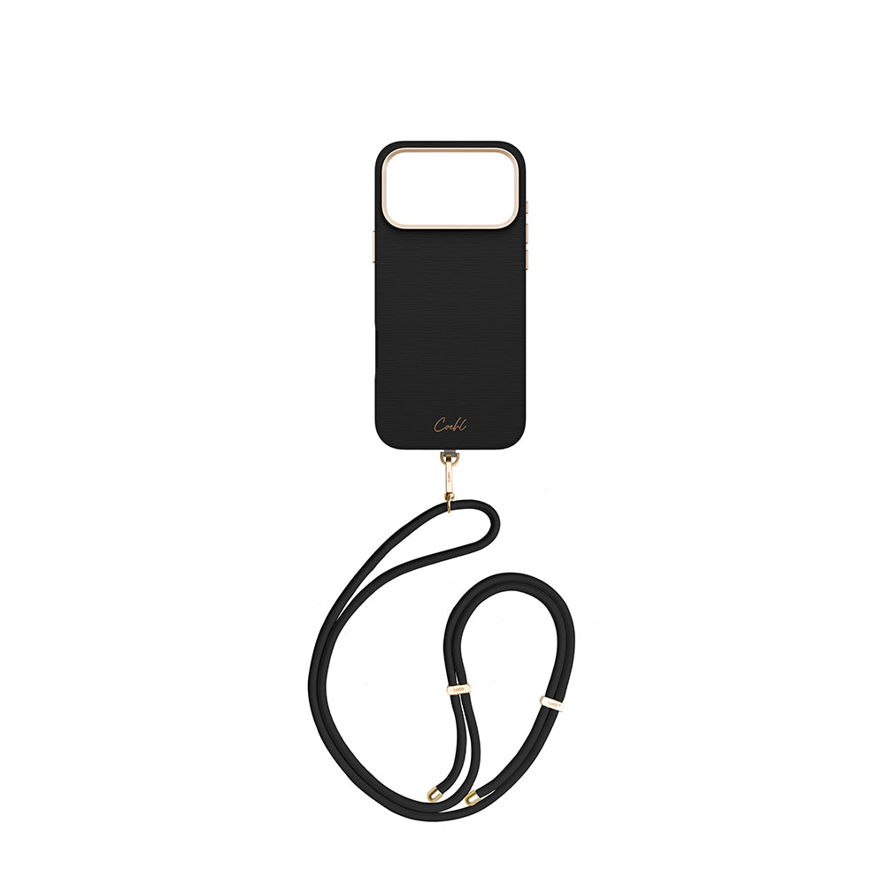 Apple iPhone 17 Pro Max Kılıf M-safe Şarj Özellikli Askı İpli Coehl Mirelle Kapak Siyah