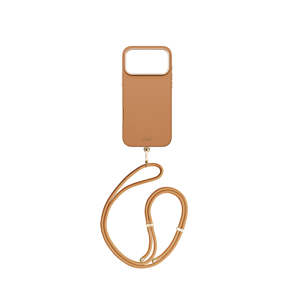 Apple iPhone 17 Pro Max Kılıf M-safe Şarj Özellikli Askı İpli Coehl Mirelle Kapak Kahverengi