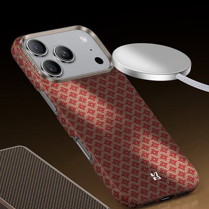 Apple iPhone 17 Pro Max Kılıf M-Safe Şarj Özellikli Benks ArmorAir ArmorGrid Serisi Kevlar Kapak Gold