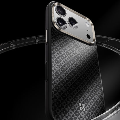 Apple iPhone 17 Pro Max Kılıf M-Safe Şarj Özellikli Benks ArmorPro ArmorGrid Serisi Kevlar Kapak Mavi