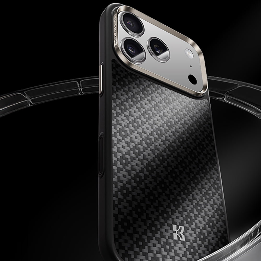 Apple iPhone 17 Pro Max Kılıf M-Safe Şarj Özellikli Benks ArmorPro ArmorGrid Serisi Kevlar Kapak Turuncu