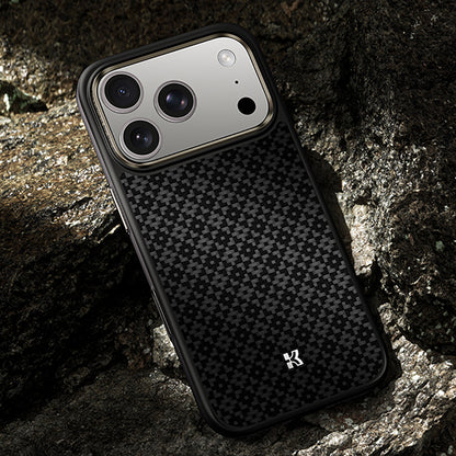 Apple iPhone 17 Pro Max Kılıf M-Safe Şarj Özellikli Benks ArmorPro ArmorGrid Serisi Kevlar Kapak Turuncu