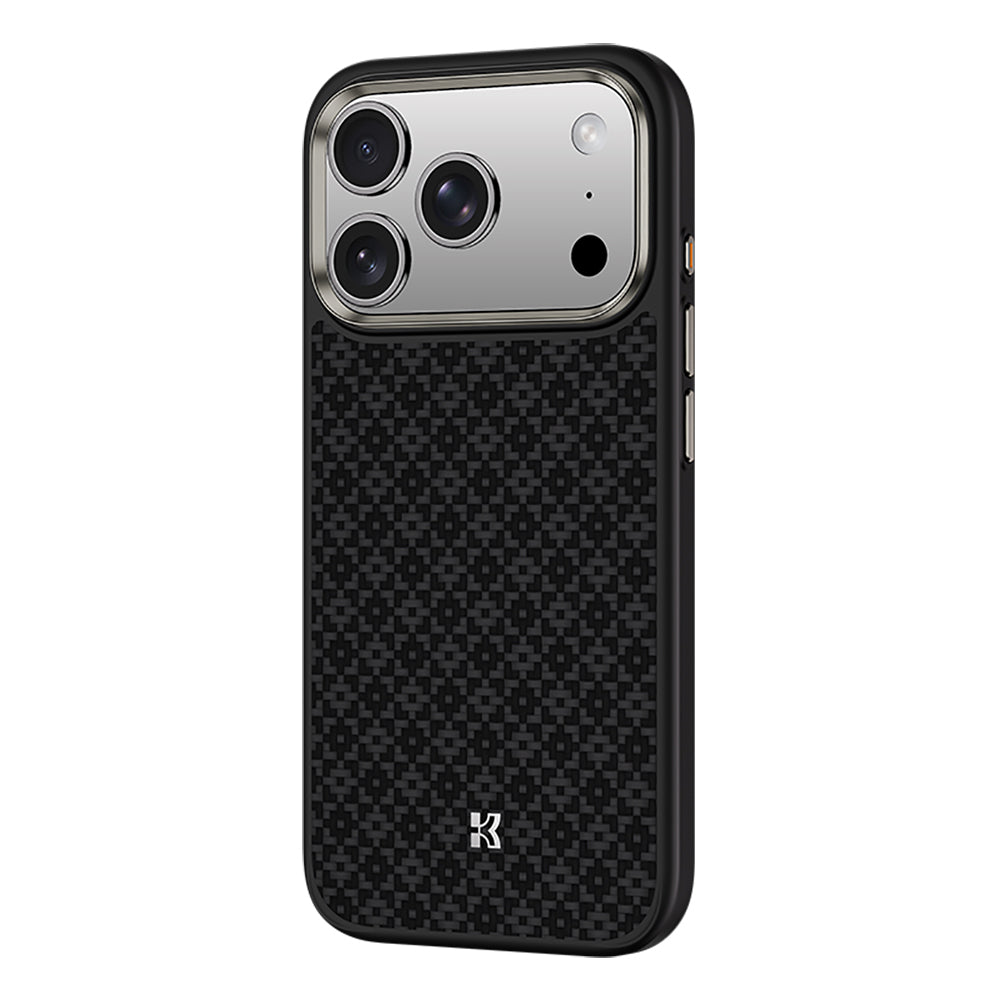 Apple iPhone 17 Pro Max Kılıf M-Safe Şarj Özellikli Benks ArmorPro ArmorGrid Serisi Kevlar Kapak Siyah