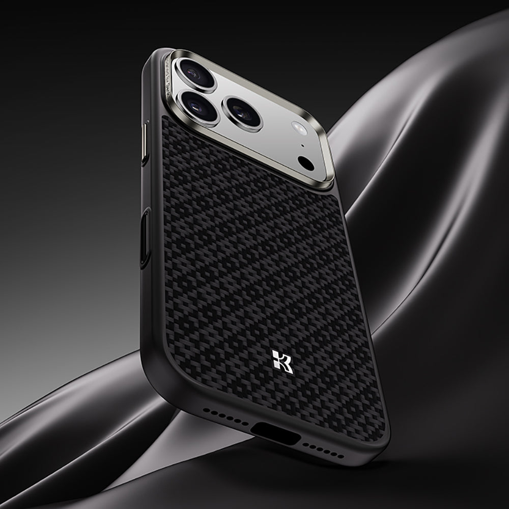 Apple iPhone 17 Pro Max Kılıf M-Safe Şarj Özellikli Benks ArmorPro ArmorGrid Serisi Kevlar Kapak Turuncu