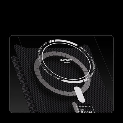 Apple iPhone 17 Pro Max Kılıf M-Safe Şarj Özellikli Benks ArmorPro ArmorGrid Serisi Kevlar Kapak Siyah