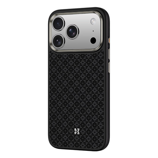 Apple iPhone 17 Pro Max Kılıf M-Safe Şarj Özellikli Benks ArmorPro ArmorGrid Serisi Kevlar Kapak Siyah