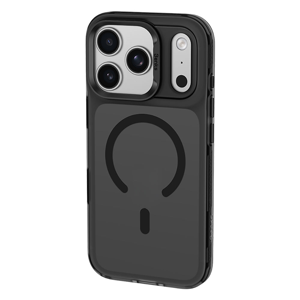 Apple iPhone 17 Pro Max Kılıf M-Safe Şarj Özellikli Benks C-Magnet Lucid Armor Kapak Mavi