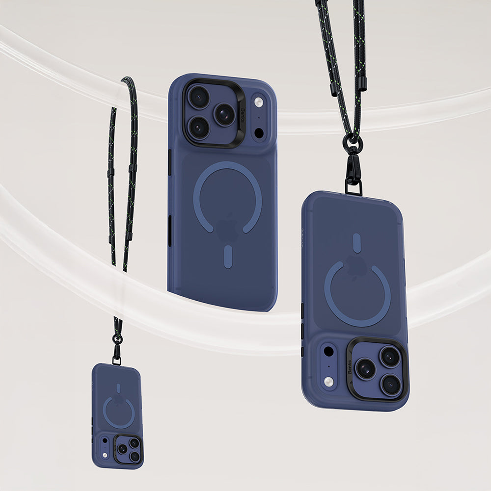 Apple iPhone 17 Pro Max Kılıf M-Safe Şarj Özellikli Benks C-Magnet Lucid Armor Kapak Mavi