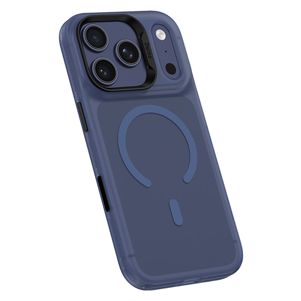 Apple iPhone 17 Pro Max Kılıf M-Safe Şarj Özellikli Benks C-Magnet Lucid Armor Kapak Mavi