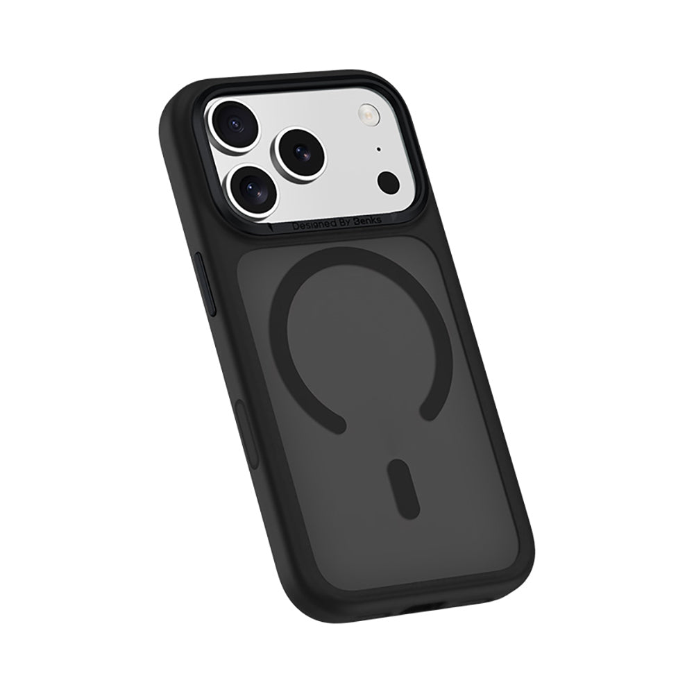 Apple iPhone 17 Pro Max Kılıf M-Safe Şarj Özellikli Benks Mist C-Magnet Kapak Beyaz