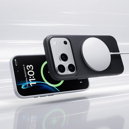 Apple iPhone 17 Pro Max Kılıf M-safe Şarj Özellikli Çizilmeye Dayanıklı Benks VitaPro Serisi PU Deri Kapak Siyah