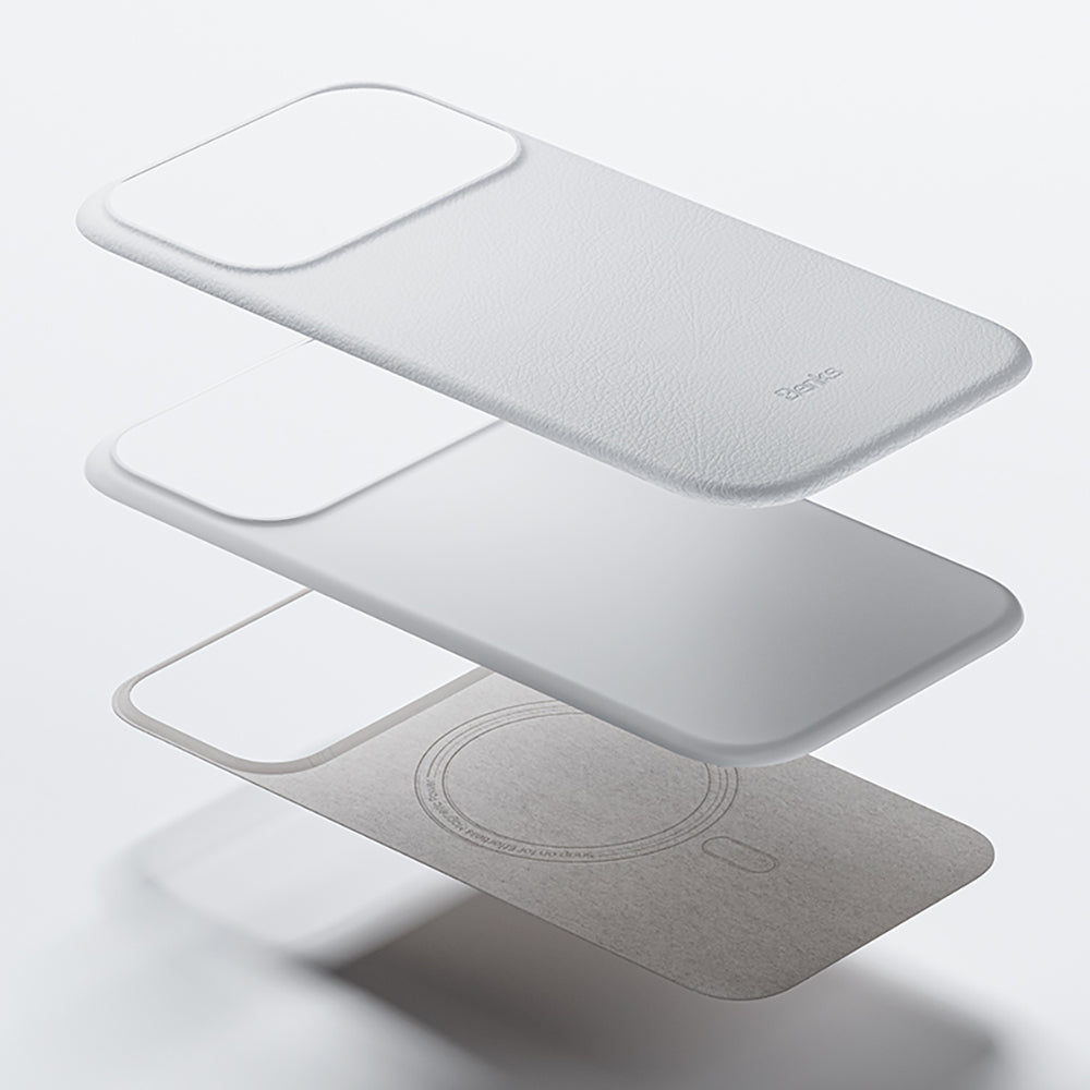 Apple iPhone 17 Pro Max Kılıf M-safe Şarj Özellikli Çizilmeye Dayanıklı Benks VitaPro Serisi PU Deri Kapak Mavi