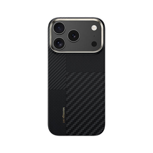 Apple iPhone 17 Pro Max Kılıf M-safe Şarj Özellikli Karbon Fiber Benks Montage ArmorAir Kevlar Kapak Siyah