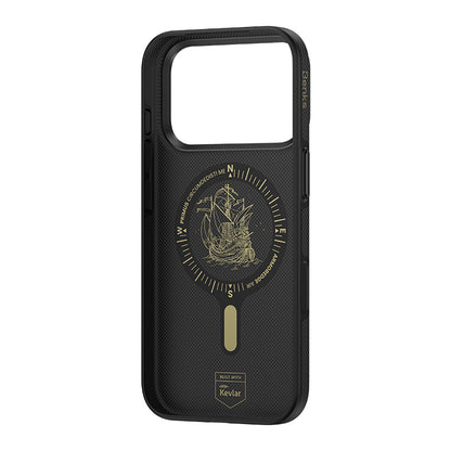 Apple iPhone 17 Pro Max Kılıf M-safe Şarj Özellikli Karbon Fiber Tasarımlı Benks ArmorEdge Air Navigator Kevlar Kapak