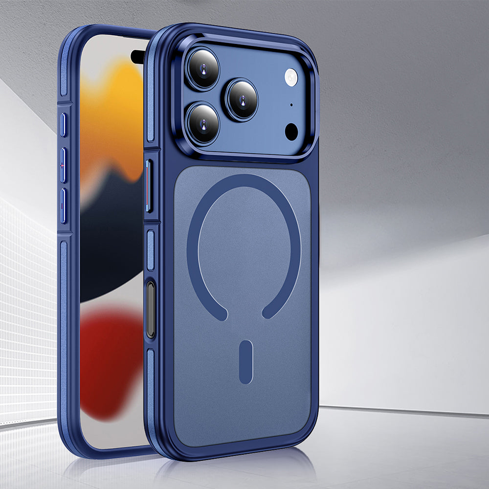 Apple iPhone 17 Pro Max Kılıf M-safe Şarj Özellikli Mat Görünümlü Wlons Vevo Kapak Siyah