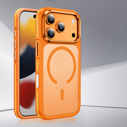 Apple iPhone 17 Pro Max Kılıf M-safe Şarj Özellikli Mat Görünümlü Wlons Vevo Kapak Turuncu