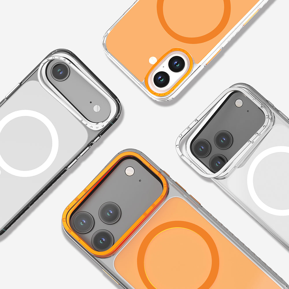 Apple iPhone 17 Pro Max Kılıf M-safe Şarj Özellikli Metal Kamera Çerçeveli Airbag Tasarımlı Lenyes CK221 Sert PC Kapak Şeffaf