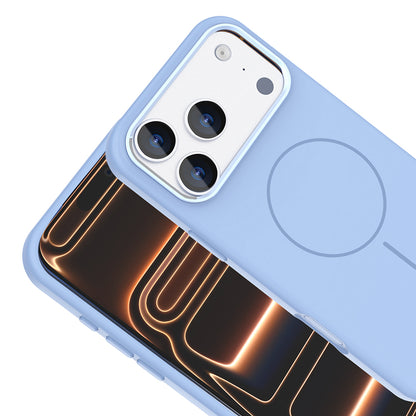 Apple iPhone 17 Pro Max Kılıf M-Safe Şarj Özellikli Metal Kamera Çerçeveli Zore Edi Silikon Kapak Turuncu