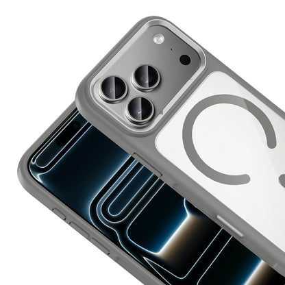 Apple iPhone 17 Pro Max Kılıf M-Safe Şarj Özellikli Metal Kamera Çerçeveli Zore Tiko Kapak Lacivert