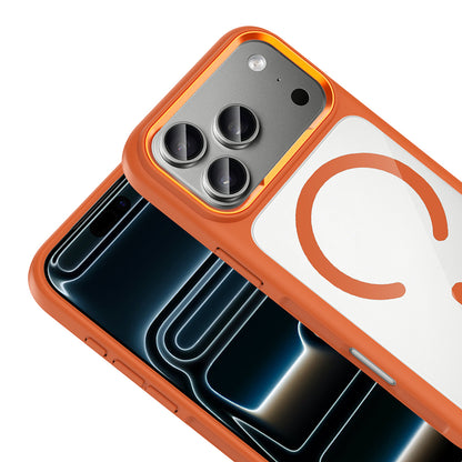 Apple iPhone 17 Pro Max Kılıf M-Safe Şarj Özellikli Metal Kamera Çerçeveli Zore Tiko Kapak Gri