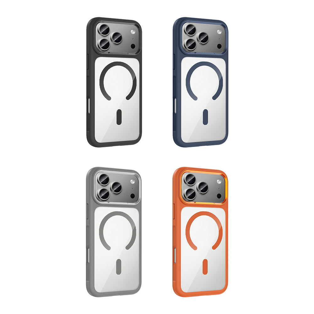 Apple iPhone 17 Pro Max Kılıf M-Safe Şarj Özellikli Metal Kamera Çerçeveli Zore Tiko Kapak Siyah