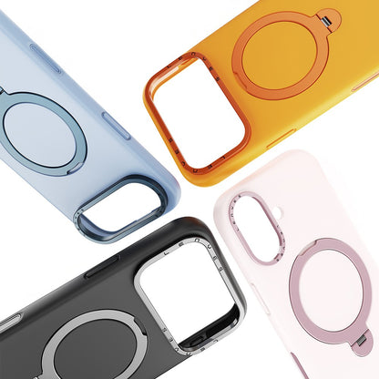Apple iPhone 17 Pro Max Kılıf M-safe Şarj Özellikli Metal Standlı Sıvı Silikon Lenyes CK223 Kapak